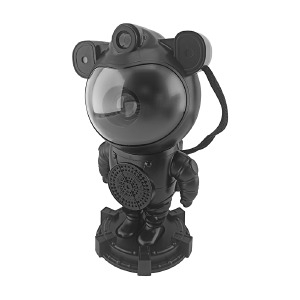 Ночник Космонавт (003) с ушками от USB/c колонкой/BT/пульт 12x11x22см черный - фото