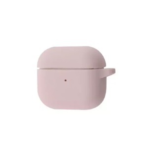 Чехол силикон AirPods 4 (01) бежевый (Stone) с карабином - фото