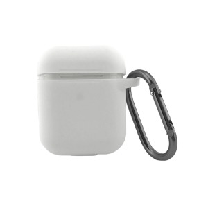 Чехол силикон для AirPods 4 (11) белый (White) с карабином - фото