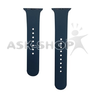 Ремешок для Apple Watch 42/44/45/49mm силиконовый (09) темно-синий S+L (в комплекте два ремешка разных размеров)  - фото