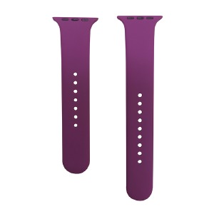 Ремешок для Apple Watch 42/44/45/49mm силиконовый (44) фиолетовый S+L (в комплекте два ремешка разных размеров)  - фото