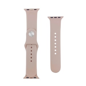 Ремешок для Apple Watch 38/40/41mm силиконовый (25) пудра S+L (в комплекте два ремешка разных размеров) - фото
