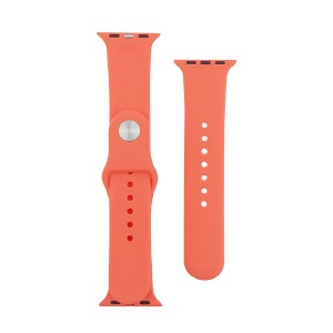 Ремешок для Apple Watch 38/40/41mm силиконовый (50) абрикосовый S+L (в комплекте два ремешка разных размеров) - фото