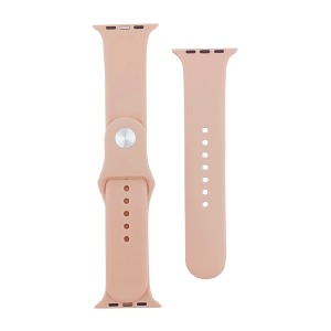 Ремешок для Apple Watch 42/44/45/49mm силиконовый (39) телесный S+L (в комплекте два ремешка разных размеров)  - фото