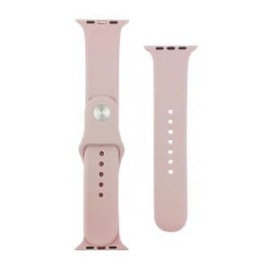 Ремешок для Apple Watch 42/44/45/49mm силиконовый (25) пудра S+L (в комплекте два ремешка разных размеров)  - фото