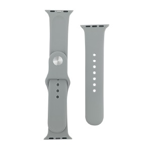 Ремешок для Apple Watch 38/40/41mm силиконовый (11) серый S+L (в комплекте два ремешка разных размеров) - фото