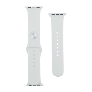 Ремешок для Apple Watch 38/40/41mm силиконовый (02) белый S+L (в комплекте два ремешка разных размеров) - фото