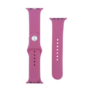 Ремешок для Apple Watch 42/44/45/49mm силиконовый (26) темно-розовый S+L (в комплекте два ремешка разных размеров)  - фото