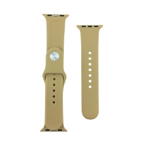 Ремешок для Apple Watch 38/40/41mm силиконовый (34) телесный S+L (в комплекте два ремешка разных размеров) - фото