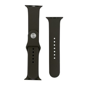 Ремешок для Apple Watch 42/44/45/49mm силиконовый (22) серо-коричневый S+L (в комплекте два ремешка разных размеров)  - фото