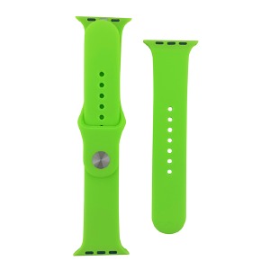Ремешок для Apple Watch 42/44/45/49mm силиконовый (04) салатовый S+L (в комплекте два ремешка разных размеров)  - фото