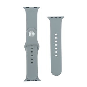 Ремешок для Apple Watch 38/40/41mm силиконовый (12) светло-серый S+L (в комплекте два ремешка разных размеров) - фото