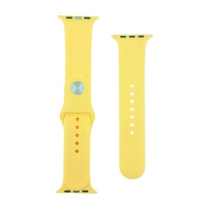 Ремешок для Apple Watch 42/44/45/49mm силиконовый (45) нежно-желтый S+L (в комплекте два ремешка разных размеров)  - фото