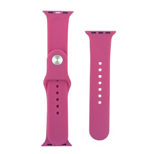 Ремешок для Apple Watch 38/40/41mm силиконовый (26) темно-розовый S+L (в комплекте два ремешка разных размеров) - фото