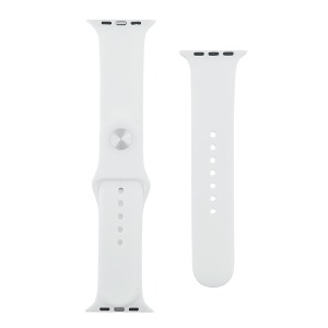 Ремешок для Apple Watch 42/44/45/49mm силиконовый (02) белый S+L (в комплекте два ремешка разных размеров)  - фото