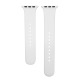Ремешок для Apple Watch 42/44/45/49mm силиконовый (02) белый S+L (в комплекте два ремешка разных размеров)  - фото 1