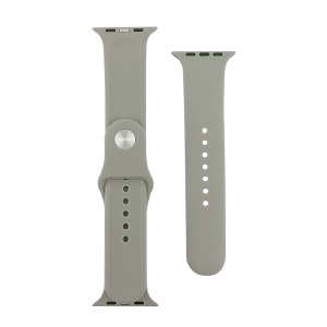 Ремешок для Apple Watch 42/44/45/49mm силиконовый (11) серый S+L (в комплекте два ремешка разных размеров)  - фото