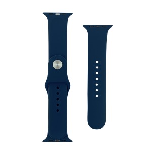 Ремешок для Apple Watch 42/44/45/49mm силиконовый (09) темно-синий S+L (в комплекте два ремешка разных размеров)  - фото