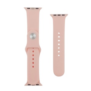 Ремешок для Apple Watch 38/40/41mm силиконовый (20) персиковый S+L (в комплекте два ремешка разных размеров) - фото
