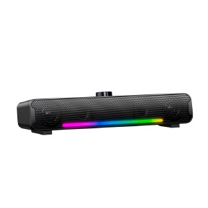 Колонки компьютерные 1.0 Onikuma L16 10W/RGB/BT5.3/USB/38x6.8x8см черные - фото