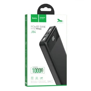 Уценка Power bank/Павербанк 10000mA Hoco J84 2A/2USB/LED дисплей (input micro/Type-C) черный (порвана упаковка) - фото