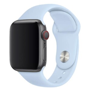 Ремешок для Apple Watch 42/44/45/49mm силиконовый (42) небесно-голубой L - фото