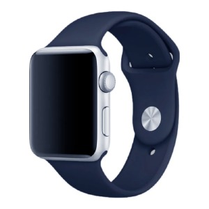 Ремешок для Apple Watch 42/44/45/49mm силиконовый (09) темно-синий L - фото