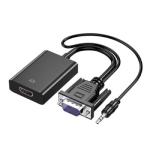 VGA-HDMI конвертер with IC черный, коробка - фото