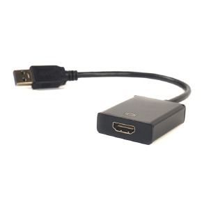 USB (папа) - HDMI (мама) конвертер 2.0 черный 0,1м - фото