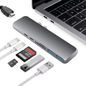 Type-Cх2 - 2PD+HDMI+SD/TF+2USB конвертер 7 в1 - фото
