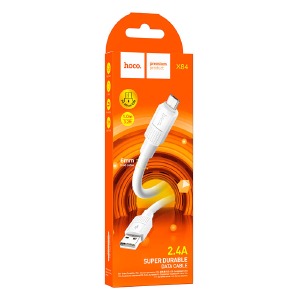 Кабель microUSB Hoco X84 3A/OD6.0 белый 1м (33) - фото