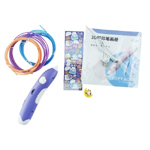 Ручка 3D Printer Pen PCL фиолетовый единорог + наклейки + трафарет PCL 56м - фото