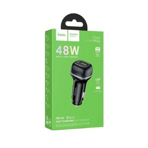 АЗУ USB блочок Hoco Z58A 3A/48W/QC3.0/1USB/PD30W чорний (11) - фото