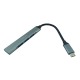 HUB Type-C Gerlax GV-07 4в1 (USB3.0х4) серебрянный - фото 1