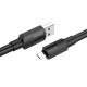 Кабель microUSB Hoco X84 3A/OD6.0 черный 1м (33) - фото 1