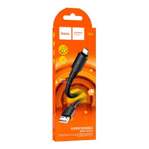 Кабель microUSB Hoco X84 3A/OD6.0 черный 1м (33) - фото