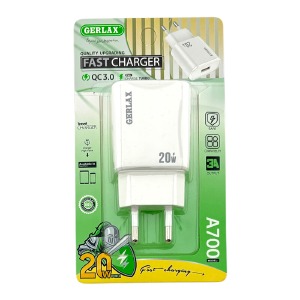 Блочек USB Gerlax A700 3A/1USB/20W/QC3.0/блистер белый - фото