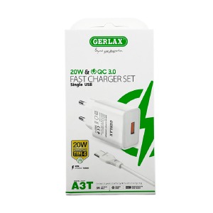 СЗУ Type-C Gerlax A3T 3A/1USB/20W/QC3.0 белый 1м - фото