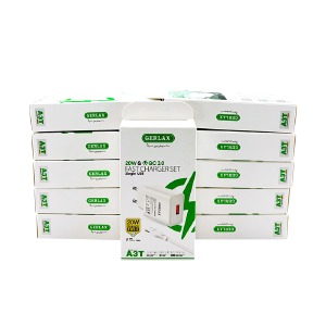 'SET СЗУ Type-C Gerlax A3T 3A/1USB/20W/QC3.0 белый 1м (10ШТ!!!+1ШТ ПОДАРОК) - фото