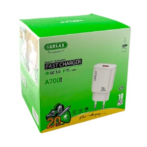 'SET блочков USB Gerlax A700 3A/1USB/20W/QC3.0/блистер белый (9ШТ!!!+1ШТ ПОДАРОК) - фото