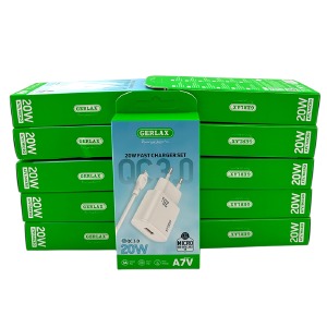 'SET СЗУ microUSB Gerlax A7V 3A/1USB/20W/QC3.0 белый 1м (10ШТ!!!+1ШТ ПОДАРОК) - фото