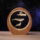 Ночник хрусталь плоский на деревяной подставке 6см киты LED подсетка/от USB - фото 1