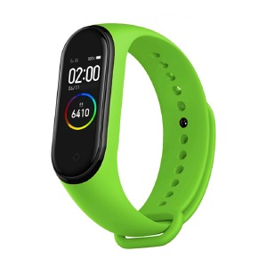 Ремешок для фитнесс браслета Mi Band 5/6 цветной однотонный темно-салатовый - фото