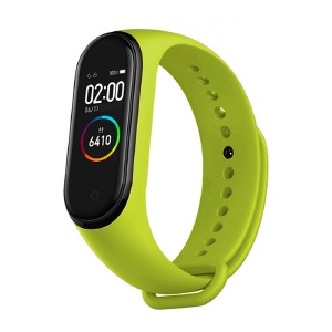 Ремешок для фитнесс браслета Mi Band 5/6 цветной однотонный салатовый (8) - фото