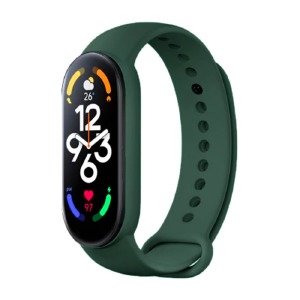 Ремешок для фитнесс браслета Mi Band 5/6 цветной однотонный темно-зеленый (17) - фото