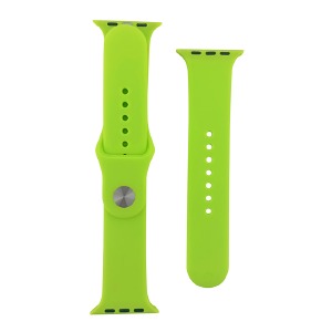 Ремешок для Apple Watch 42/44/45/49mm силиконовый (04) темно-салатовый S+L (в комплекте два ремешка разных размеров)  - фото