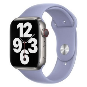 Ремешок для Apple Watch 42/44/45/49mm силиконовый (47) лавандово-голубой L - фото