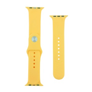 Ремешок для Apple Watch 42/44/45/49mm силиконовый (45) нежно-желтый S+L (в комплекте два ремешка разных размеров)  - фото