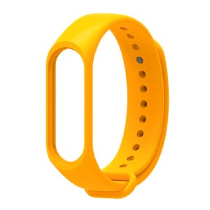 Ремешок для фитнесс браслета Mi Band 5/6 цветной однотонный темно-желтый (15) - фото