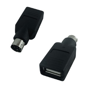 Переходник USB (мама)-PS2 (папа)- черный - фото